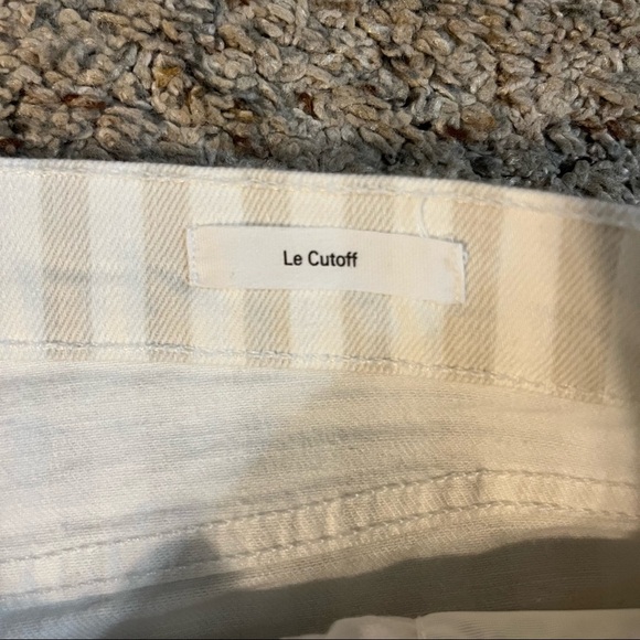 Frame Striped Tan/White Jean Shorts Size 26 Waist - Picture 4 of 8